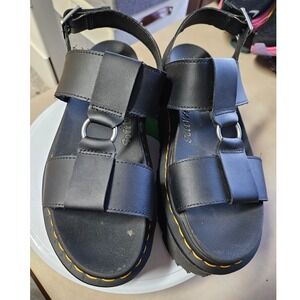 Dr Martens Francis Platform Sandals Women's Size 9 Black Leather Strap